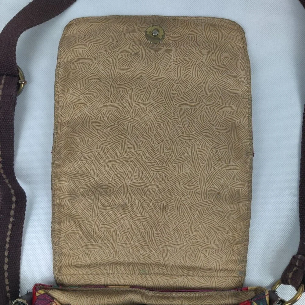 Sakroots Artist Circle Small Crossbody Messenger Purse Coated Canvas Floral Boho - Picture 7 of 11